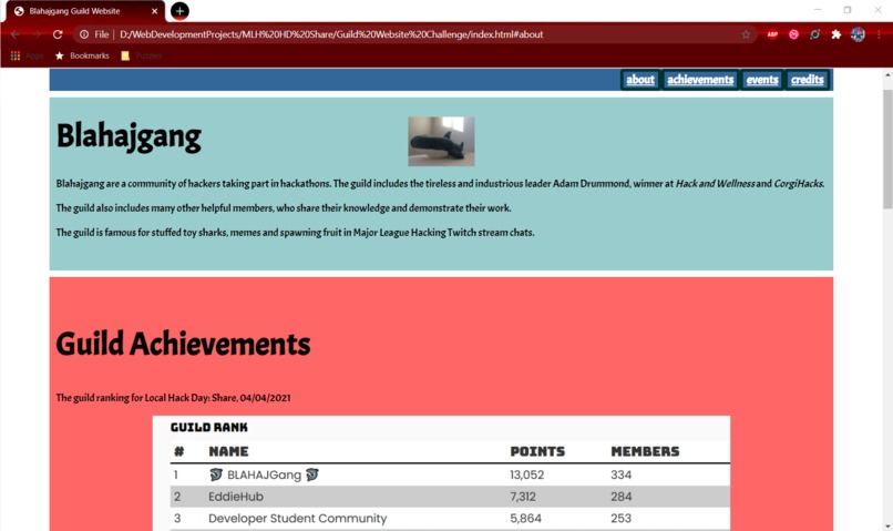 Guild Website – screenshot 1