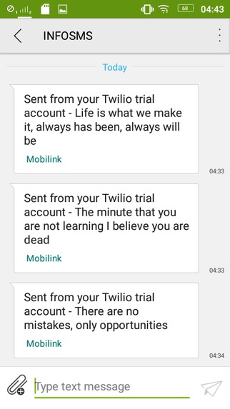 Sending a message daily – screenshot 1
