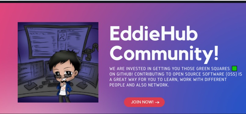 EddieHub website  – screenshot 1