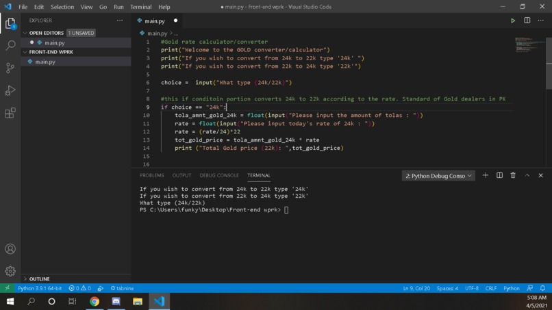 Create a financial Hack  – screenshot 1