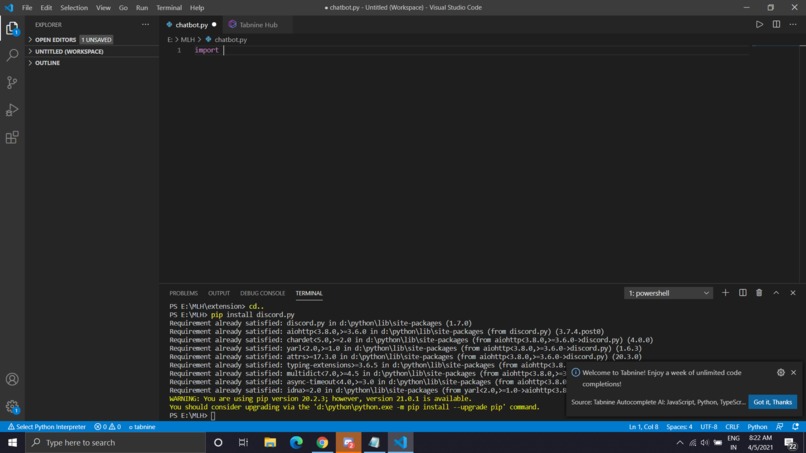 Tabnine – screenshot 1