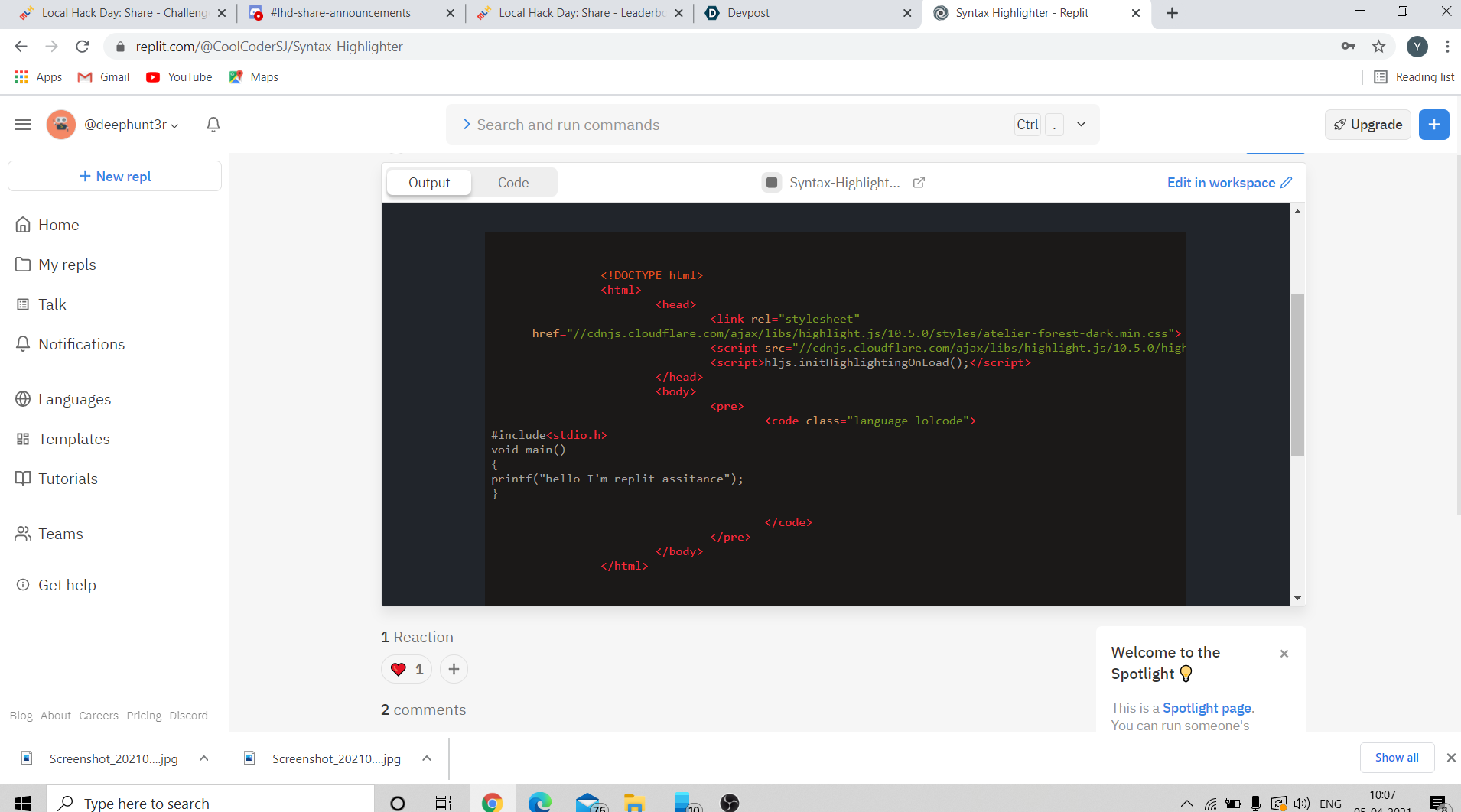 Try Using Replit | Devpost
