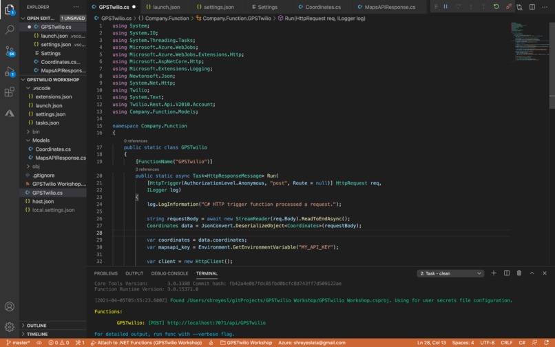 GPS-Twilio – screenshot 3