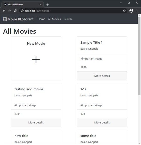 TheMovieRESTaurant – screenshot 1