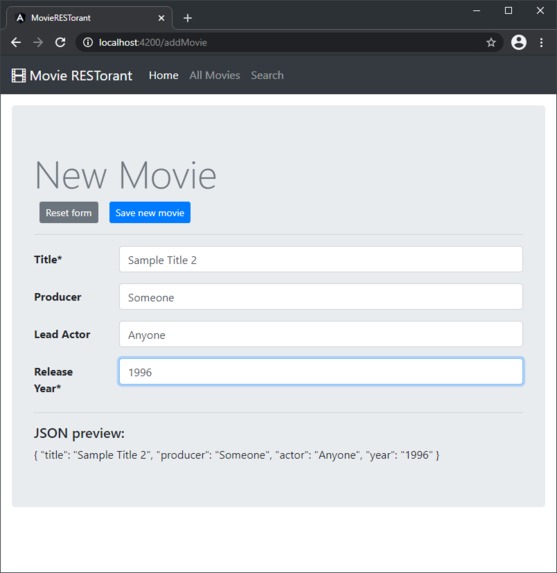 TheMovieRESTaurant – screenshot 4