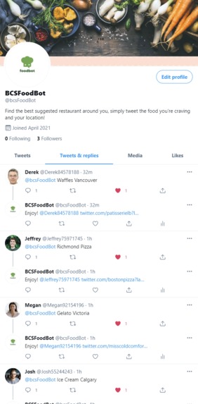 BCSFoodBot -  Live Twitter Restaurant Recommendations! – screenshot 2
