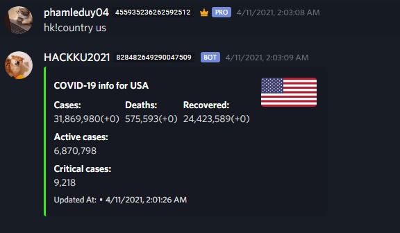 COV Bot – screenshot 1