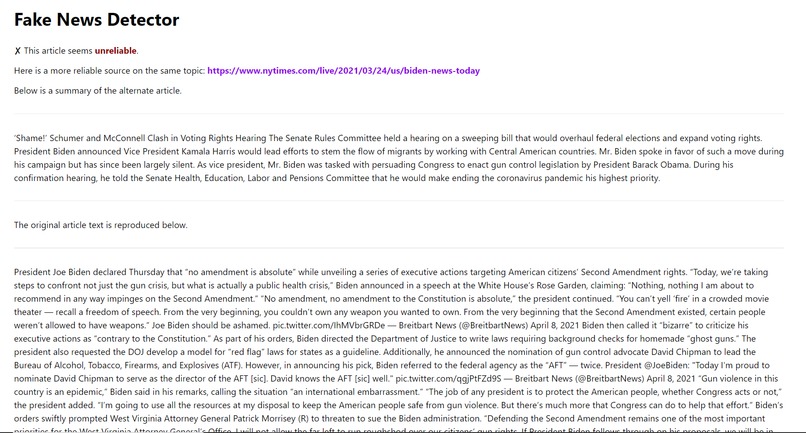 Fake News Detector – screenshot 3