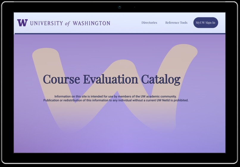 UWB 2021 Hacks From Home: A New Course Evaluation Catalog – screenshot 1