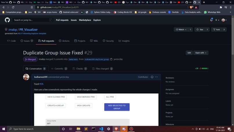 Contributions to COS,CryptoDrive,PR_Visualiser – screenshot 2
