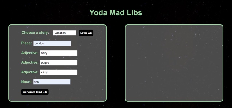 Yoda Mad Libs – screenshot 3