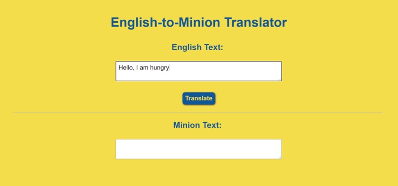 English-to-Minion Translator – screenshot 2