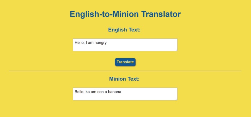 English-to-Minion Translator – screenshot 3