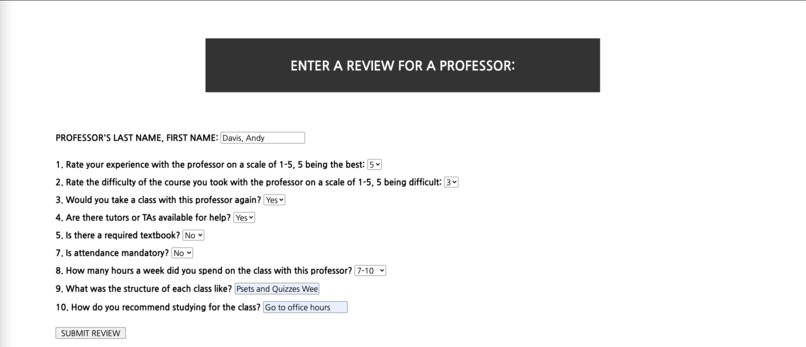 RateMyProfessors: Wellesley Edition – screenshot 2