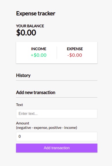 Expense tracker – screenshot 2