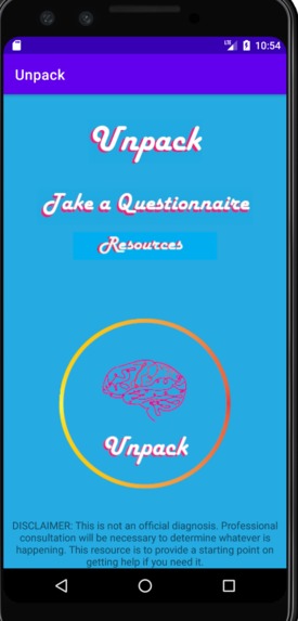 Unpack an App for Mental Health Screening and Resources  – screenshot 1