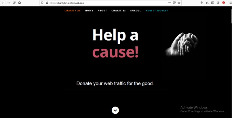 CharityAF – screenshot 1