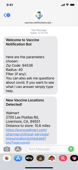 Covid Vaccine Bot – screenshot 2