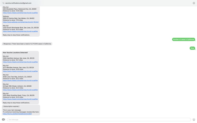 Covid Vaccine Bot – screenshot 3