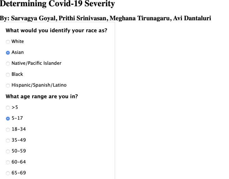 Severity of COVID-19 by Demographic – screenshot 1