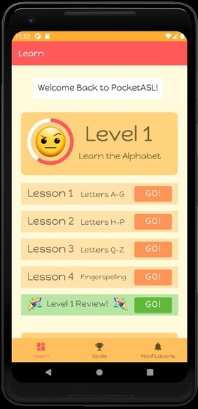 PocketASL – screenshot 1
