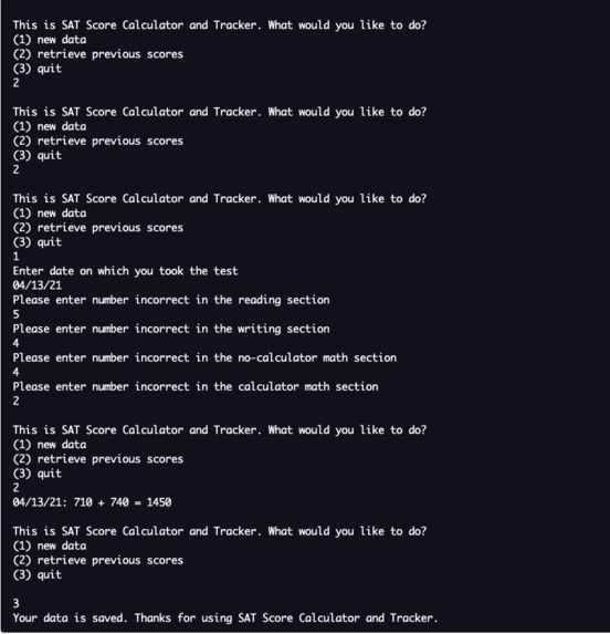 SAT Score Calculator and Tracker – screenshot 1