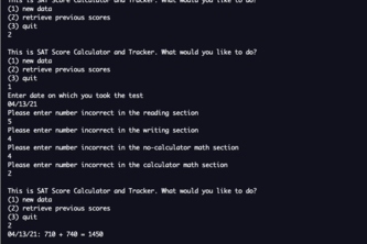 SAT Score Calculator and Tracker