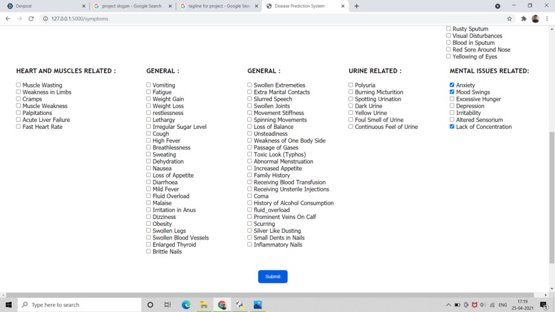 Disease Prediction System – screenshot 3