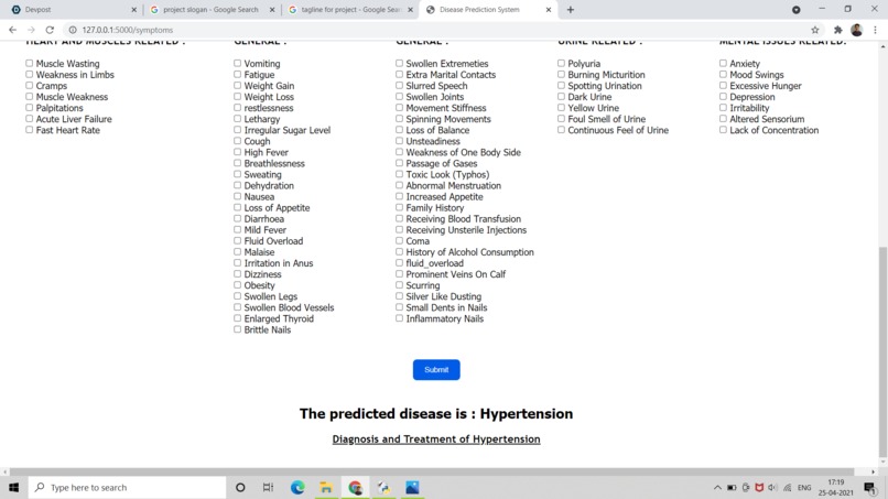 Disease Prediction System – screenshot 4