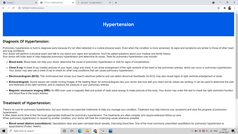 Disease Prediction System – screenshot 5