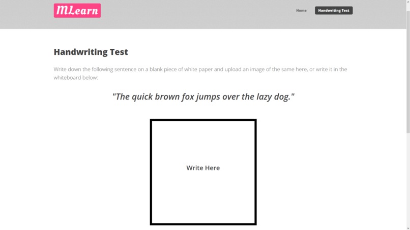 MLearn: The ML-Powered Handwriting Tutor – screenshot 1