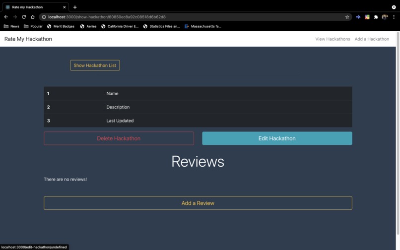 Rate My Hackathon – screenshot 5