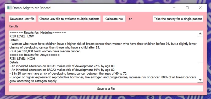 Breast and Ovarian Cancer Analysis (BOA) – screenshot 3