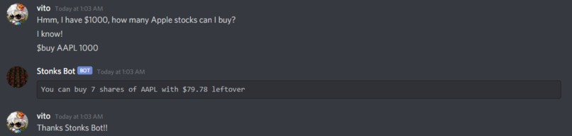 Discord Stonks Bot – screenshot 1