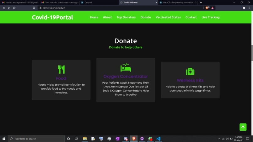 Covid-19 Portal – screenshot 2