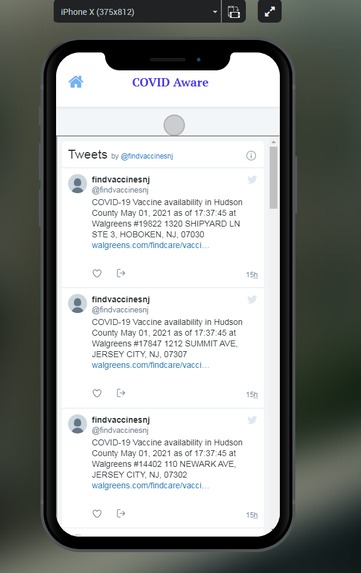 COVID Aware – screenshot 2