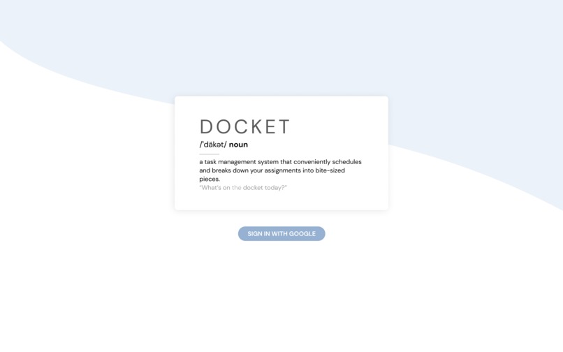 Docket – screenshot 1