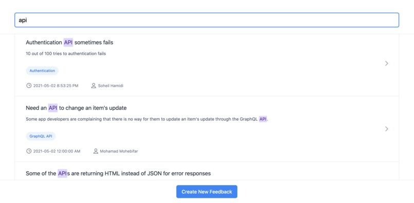 Feedback – screenshot 3