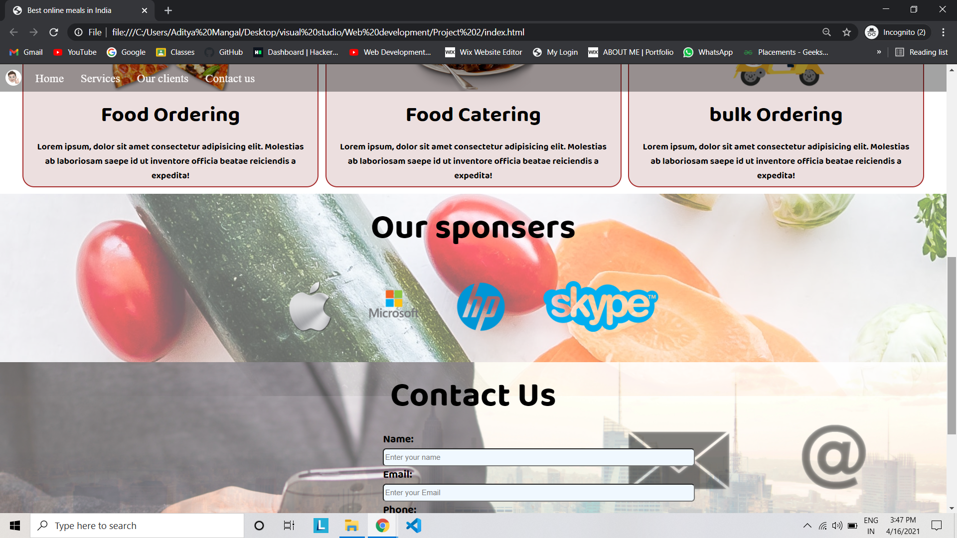 E Commerce website By using HTML and CSS | Devpost
