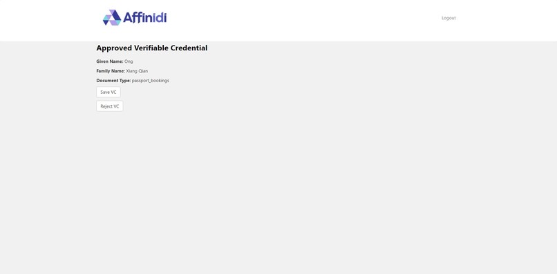 Global Identifier for Traveller using Affinidi API – screenshot 2