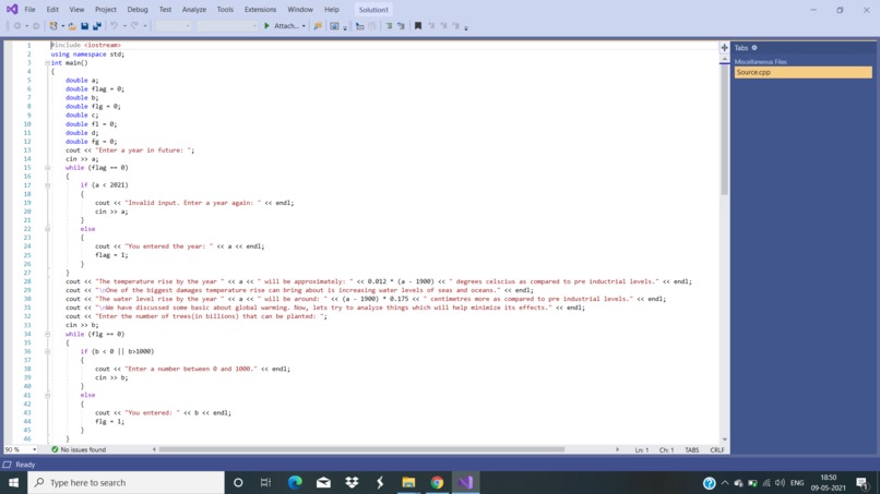 Climate change controller – screenshot 1