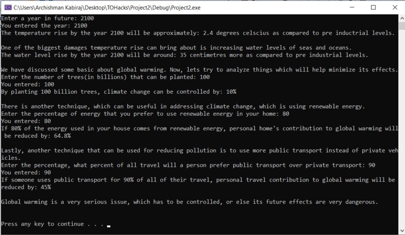 Climate change controller – screenshot 3