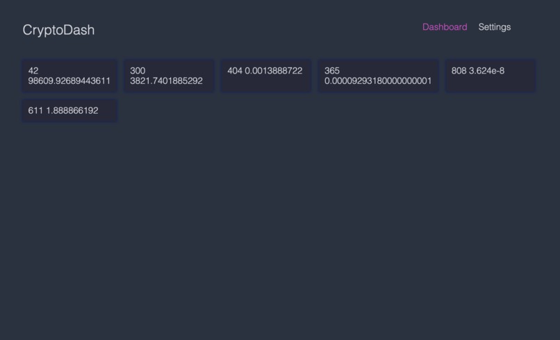 Crypto Dashboard – screenshot 2