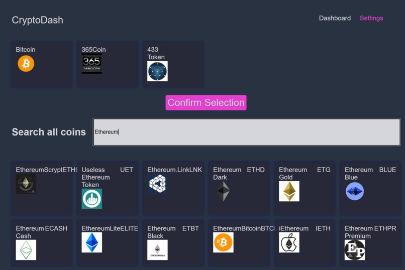 Crypto Dashboard – screenshot 3