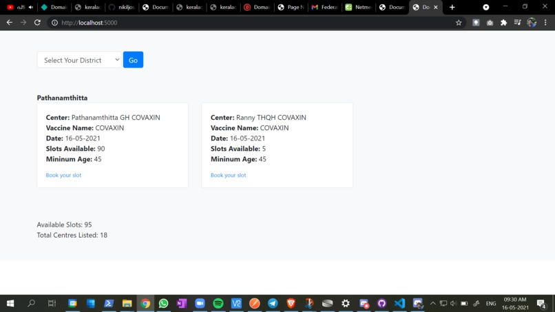 Kerala Vaccine Finder – screenshot 1