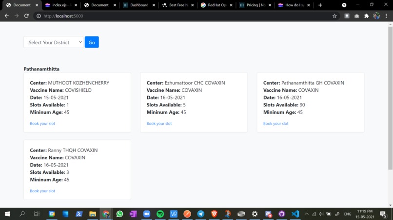 Kerala Vaccine Finder – screenshot 2