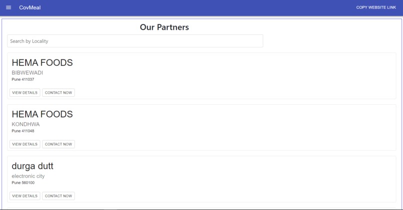 CovMeal – screenshot 1