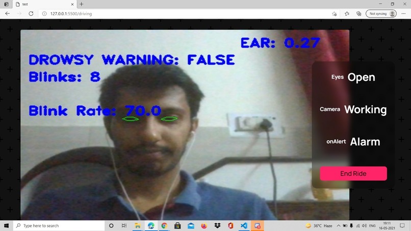 Dizztinction: The Real Time Fatigue Detection System – screenshot 4