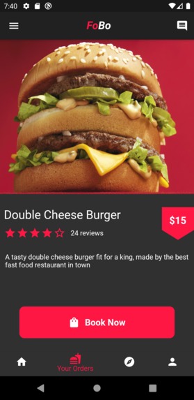 FoBo-The Food Booking App – screenshot 1