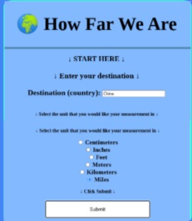 HowFarWeAre – screenshot 1